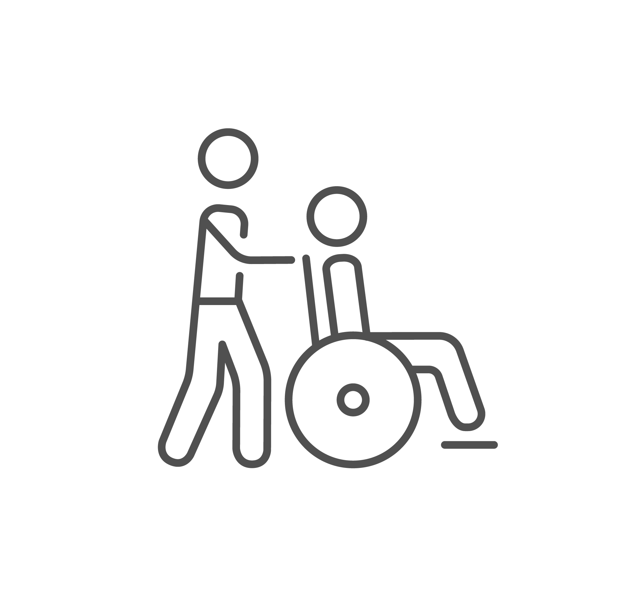Person pushing someone else in wheel chair icon