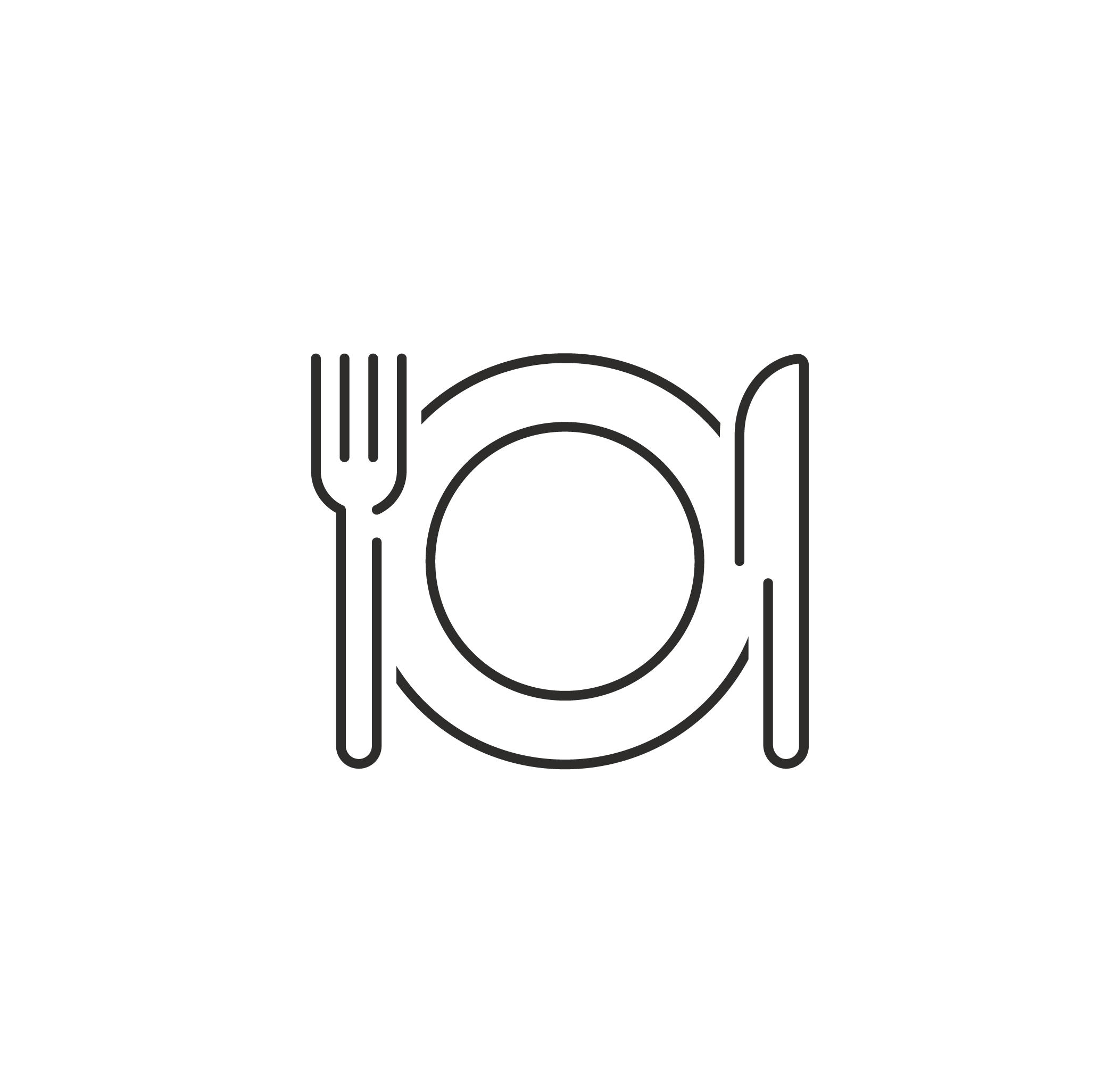 Fork and Knife with plate icon